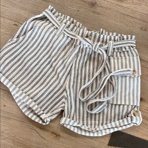 NWT Free People Navy and White Striped Women's Cargo Shorts